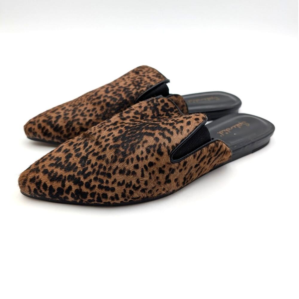 Splendid Liza Pointed Toe Slip On Mule Flats Women's Leopard Size US7.5M EU38